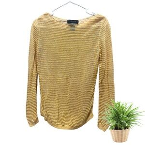 Tahari Mustard Knit Top